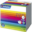 Verbatim バーベイタム 1回記録用 DVD-R 4.7GB 20枚 ホワイトプリンタブル 1-16倍速 片面1層 DHR47JP20V1