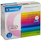バーベイタムジャパン(Verbatim Japan) 1回記録用 DVD-R 4.7GB 10枚 5色カラーディスク 片面1層 1-16倍速 DHR47JM10V1