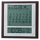 セイコー クロック 掛け時計 置き時計 兼用 月めくりカレンダー 電波 デジタル 六曜 温度 湿度 表示 茶 メタリック SQ421B SEIKO