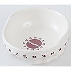 ドギーマン 便利なクローバー陶製食器 ホワイト×ブラウン 犬用 ミニサイズ