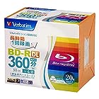 Verbatim バーベイタム 1回録画用 ブルーレイディスク BD-R DL 50GB 20枚 ホワイトプリンタブル 片面2層 1-4倍速 VBR260YP20V1