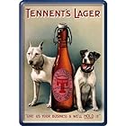 ビール Tennents Lager / ポストカード(ブリキ製)