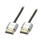 LINDY CROMO LINE HDMI 2.0 4K極細ケーブル、 Type Aオス/Type Aオス、 0.5m(型番:41670)