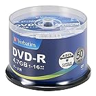 Verbatim バーベイタム 1回記録用 DVD-R 4.7GB 50枚 ホワイトプリンタブル 1-16倍速 片面1層 DHR47JP50V4
