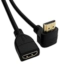 CY Up角度付き90度コネクタHDMI 1.4?with Ethernet & 3dタイプAオスto aメス延長ケーブル0.5?M