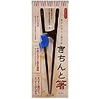イシダ 日本製 矯正箸 きちんと箸 おとな用 右利き 約23cm ブルー 約23×2.5×4.5cm 箸がきちんと持てる