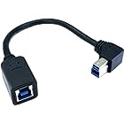 【カモン(COMON)製】USB3.0L型変換ケーブル(B：L型オス⇔B：メス)/ブラック/0.2m【3B-R02】