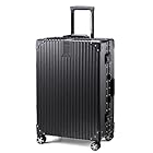 [タビトラ] スーツケース 大型 人気 キャリーバッグ TSAロック搭載 旅行用品 出張 超軽量 大容量 静音 8輪 アルミフレーム 安心一年サービス 61L 4.8KG ブラック M