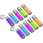 KOOTION USBメモリ 1GB 10個セット USB2.0 USBキャップ式 フラッシュドメモリ ストラップホール付き ラッシュドライブ（1GB)（五色：青、紫、緑、赤、オレンジ）
