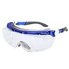 山本光学 YAMAMOTO SN-770 オーバーグラス 保護めがね 上部クッションバー&ノーズパッド付き 眼鏡併用可 ブルー PET-AF(両面ハードコートくもり止め) 日本製 JIS 紫外線カット