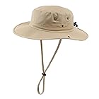 [コネクタイル] ユニセックス レディース 夏 コットン サファリハット つば広 UVカット 帽子 折りたたみ ガーデニング ハット ダークカーキ