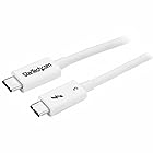 StarTech.com Thunderbolt 3 ケーブル (40Gbps) 0.5m ホワイト USB Type-C/DisplayPort互換 TBLT34MM50CW