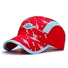 [コネクタイル] 夏 メッシュキャップ キッズ 軽量 速乾性 帽子 子供 男の子 女の子 UV プロテクション キャップ 調整可能 レッド