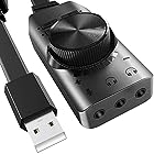 BENGOO サウンドカード 外付け USB オーディオ 変換アダプタ 3.5mm ミニ ジャック ヘッドホン・マイク端子 PS4,MacBook,Mac Mini,iMac,Windows PCなどに対応ドライバー不要