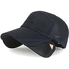 [Laquest] 帽子 メッシュ キャップ 遮光 バイザー 収納 つば長 ムレ防止 ゴルフ アウトドア メンズ レディース (ネイビー)