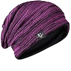[FORBUSITE] メンズ 大きいサイズのニット帽 ニットキャップ ゆるビーニー帽 オールシーズン ユニセックス B5001(Purple with Black)