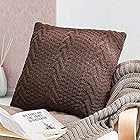 SEHOOクッションカバー 45 45 グレー ブラウン 枕カバー のびのび 白 無地 ニット 抱き枕 インテリア ソファー用 中身 とセット (コーヒー, カバー)