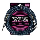 【正規品】 ERNIE BALL 6060 楽器用シールドケーブル 25フィート BRAIDED INSTRUMENT CABLE 7.62m ブラック/ブルー