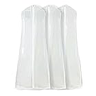 Micopuella マチ付き ドレスカバー ロング 透明 3枚セット 洋服カバー ウェディング 社交ダンス 衣装カバー (160㎝)