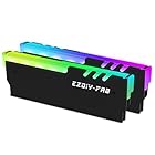 EZDIY-FAB RGB RAM 冷却 メモリヒートシンク アドレサブル RGB LED機能搭載 (デスクトップ オーバークロックPC用 メモリ)-黒い 2本1セット