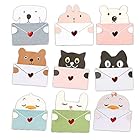 (moin moin) メッセージ カード 動物 9種セット メッセージを抱える メッセージカード 封筒付 (犬/ひよこ / ひよこ2 / 熊 (くま) / 猫(ねこ) / 猫2 / しろくま/ピンクうさぎ/しろうさぎ)