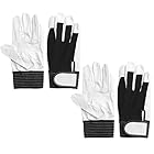 【まとめ買い】[2双パック] ACE 作業手袋 豚本革背抜き手袋 白黒 Lサイズ AG5153-2P バンディット