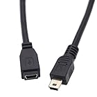 ViViSun USB2.0-Mini B延長ケーブル USB2.0-Mini B to Mini B 5PIN５芯線ケーブル オスtoメス ミニBコネクタ オス－ミニBコネクタ メス（ミニB延長用） データ転送&充電対応 (0.5ｍ)
