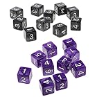 P Prettyia D6ダイス 6面 サイコロ 骰子 賽子 アクリル製 D&D RPGゲーム用 おもちゃ 約20個 全23選択 - 紫と黒