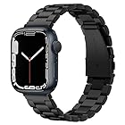 Apple Watch バンド ステンレス製 49mm 45mm 44mm 42mm ブラック 調整可 調整器具付き 交換ベルト チェーン Apple Watch Ultra 9 / 8 SE2 7 6 SE 5 4 3 2 1 対応 メタル 3
