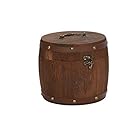 木箱 アンティーク 木樽 樽型 茶葉入れ 小箱 収納 小物入れ 復古調 ふた付き ボックス 雑貨 入れ