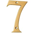 eSplanade 4インチ 真鍮 家 ホテル ドア ナンバー 飾り板 粘着性 数字 数字 数字 0～9 (7個)