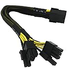 COMeap PCIe 8 Pin Female to Dual 8 Pin (6+2) PCI Express Power Adapter Braided Y-Splitter Cable PCIe 8ピンのグラフィックカードの送電線 9-in