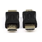 SinLoon HDMI オス - オス アダプタ 19ピン HDMI オスタイプ A - HDMI オス タイプ A M/M エクステンダ アダプタ コンバータ カプラ コネクタ HDTV用 (金メッキ 2枚入り)