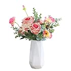 花瓶 陶器花器白花瓶 フラワーベース Fukuka18.8CM１個入り花瓶 仏壇シンプル デザイン 生花 造花用 雑貨