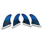 UPSURFサーフボードフィンFCS II M/Lサイズ4枚セットサーフィンフィン surfboard fins (ブルー K2.1)