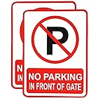 eSplanade No Parking in Front of Gate サイン レッド&ホワイト ステッカー デカール - 取り付け簡単 耐候性 長持ちインク (サイズ 7.5 x 5.5インチ)