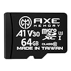 AXE microSD 64GB マイクロsdカード Nintendo Switch SDカード V30 UHS-I U3 A1 C10 4K UHD動画対応 転送速度95MB/S 高速 microSDXC SDアダプター付【アクスメモリ Ama