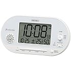 セイコークロック(Seiko Clock) 置き時計 白パール 本体サイズ: 8.1×15.9×4.9cm 目覚まし時計 電波 デジタル 温度 湿度 表示 SQ795W