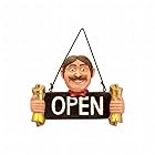 秋月貿易(Akizuki) オープン クローズ 店舗看板 サインプレート Man Double Sides Plaque［Open & Closed］両面プレート