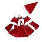 [Luluca] クリスマス サンタ 女の子 子供 ベビー キッズ 衣装 コスプレ 帽子付き ワンピース コスチューム (110cm)