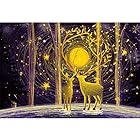 MISITU ジグソーパズル マイクロピース 1000ピース パズル 風景 絵画 星空 夜 森 動物 鹿 自然 プレゼント 誕生日 クリスマス おしゃれ インテリア 星空と鹿 (26 x 38 cm)