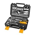 INGCO 1/4""（6.35 mm) ラチェットレンチ 45点組 工具 セット ソケットレンチセット HKTS14451