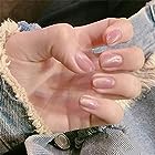 24 pcs ネイルチップ 12サイズ 夏の 優雅 短い 可愛い 夢幻 ピンク 付け爪