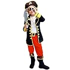 [ZYJ] 子供 カリブ 海賊 衣装 セット パイレーツ オブ カリビアン パーティ ハロウィン コスプレ コスチューム (黒+赤, M)