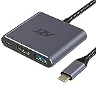 USB C to HDMIアダプター JZVデジタルAVマルチポートアダプター USB 3.1 Type Cアダプターハブ HDMI-4K HDMI出力 USB 3.0ポート USB-C充電ポート MacBook Pro MacBook Air