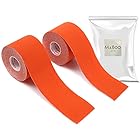 テーピングテープ キネシオテープ キネシオロジーテープ 2巻入 筋肉関節サポート 通気性伸縮性汗に強い 5cm x 5m (M&Boo) (オレンジ)