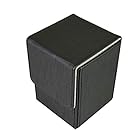 AINetJP デッキケース デッキホルダー トレカ カードケース 小物入れ 収納 フェイクレザー (ブラック)