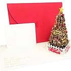クリスマスグリーティングカード (赤, Standard M) ポップアップ 高級 おしゃれ プレゼント メッセージ グリーティングカード クリスマスカード
