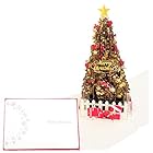 クリスマスグリーティングカード (赤, Premium L) ポップアップ 高級 おしゃれ プレゼント メッセージ グリーティングカード クリスマスカード