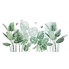 Aumesa Rano 2枚セット ウォールステッカー 花 緑 葉 植物 グリーン フラワー 壁紙シール 天然風ガーデン 観葉植物 剥がせる 壁紙 部屋飾り 防水 おしゃれ ホーム飾りウォールペーパー 大きめサイズ DIY 北欧 居間 寝室 オフ